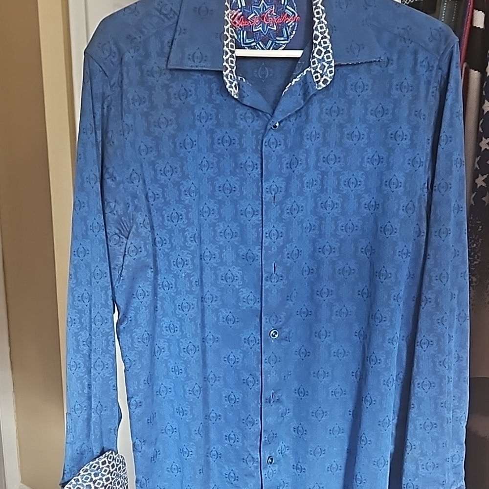 Men's Blue Patterned Shirt